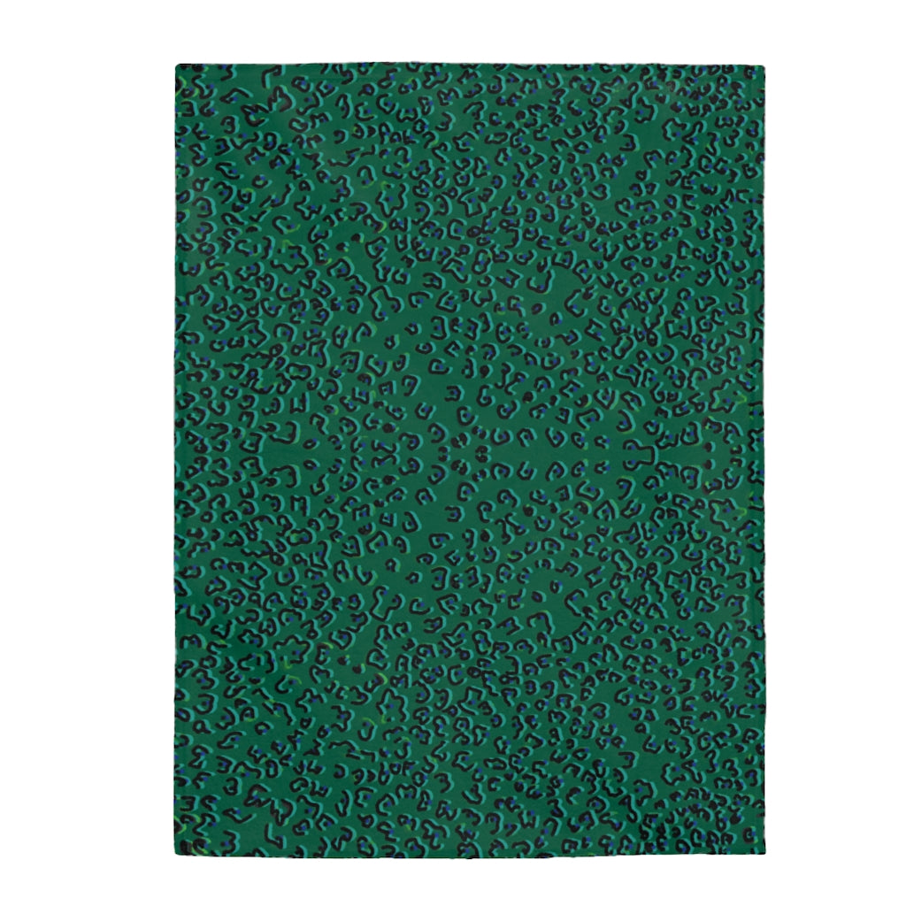 green cheeta Velveteen Plush Blanket