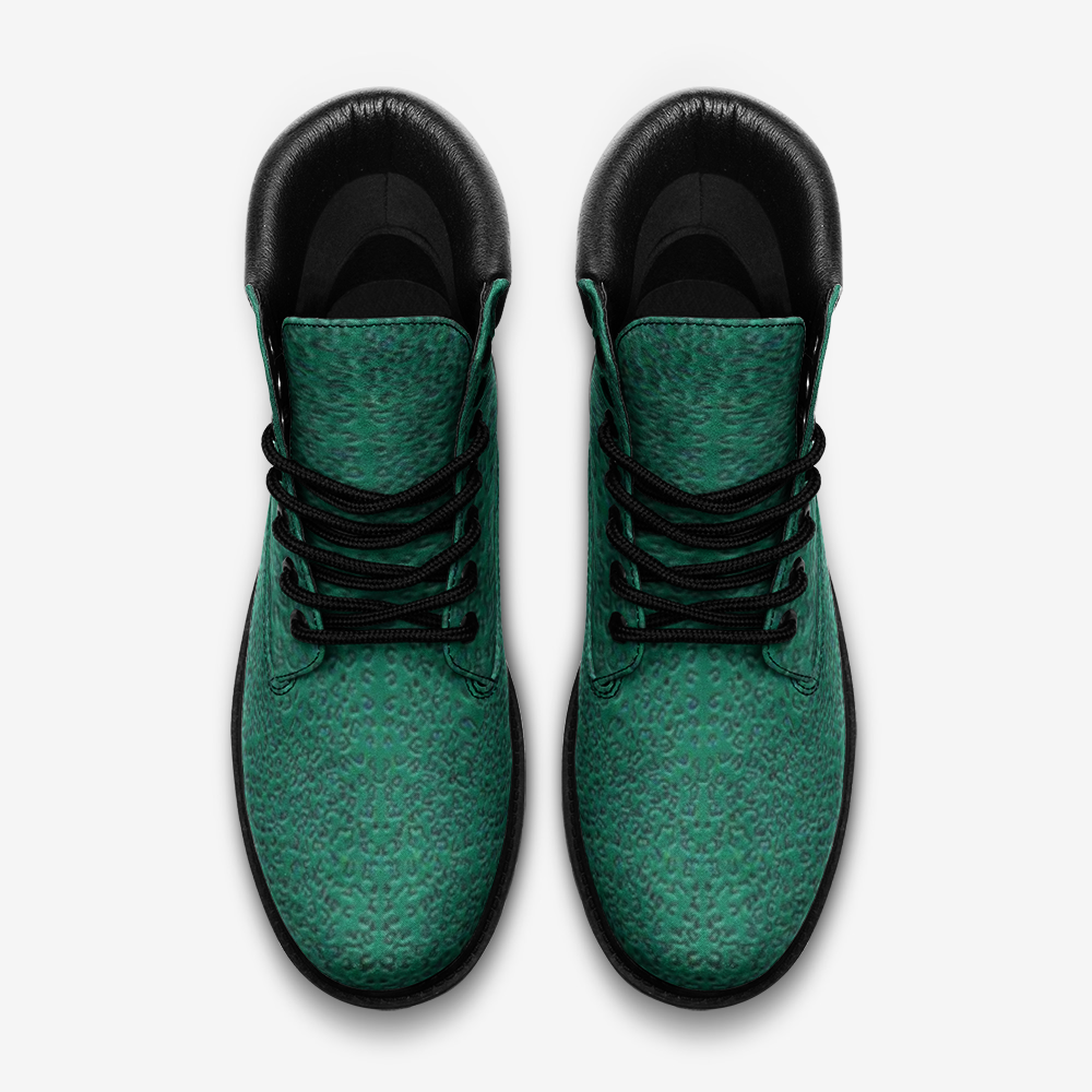 Green Cheetah Leather Lightweight boots TB
