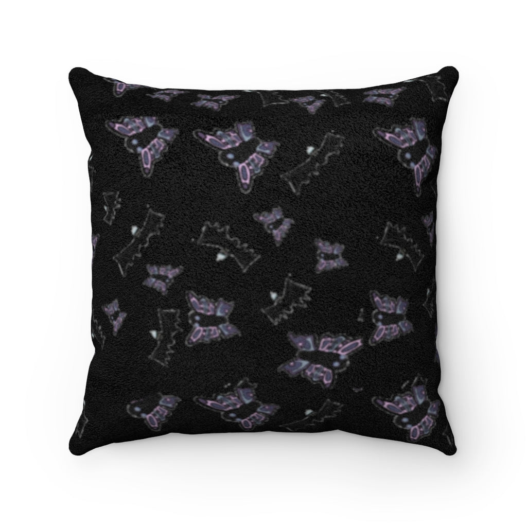 butterflies and bats Faux Suede Square Pillow