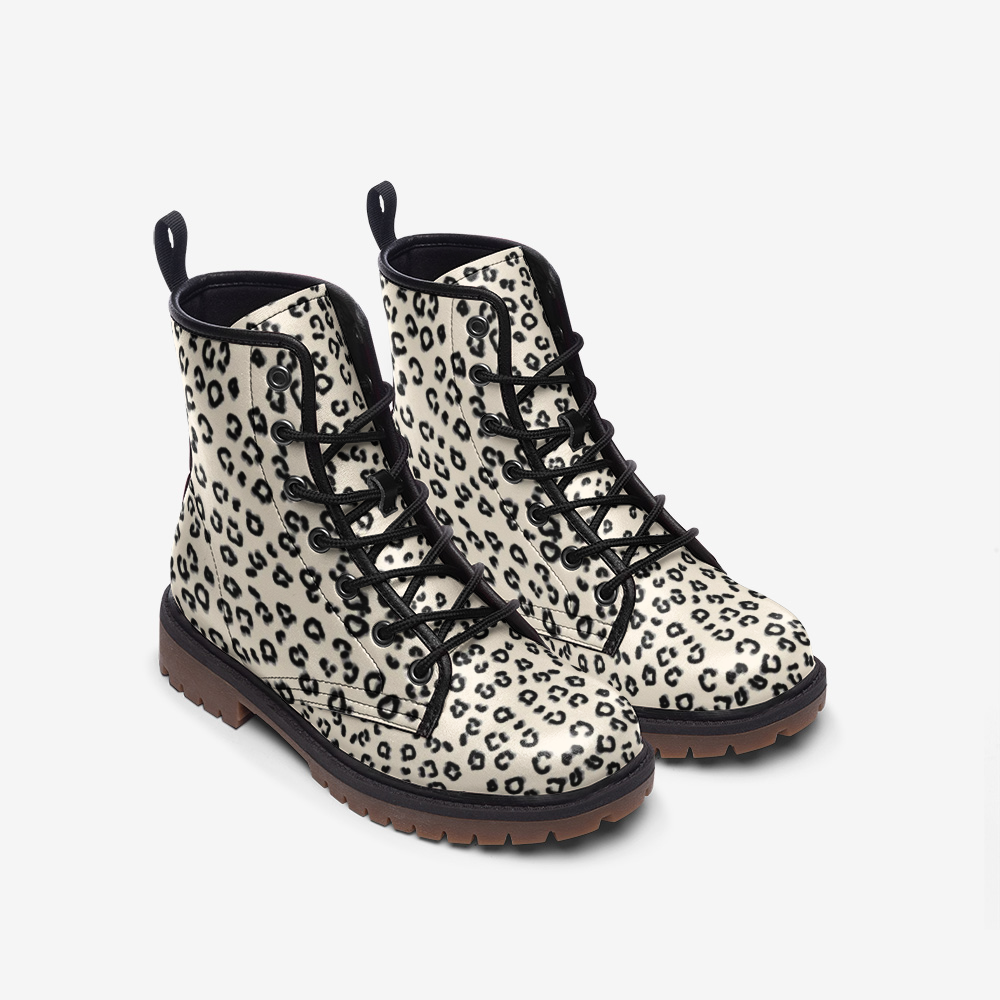 Cream Cheetah Leather Lightweight boots MT