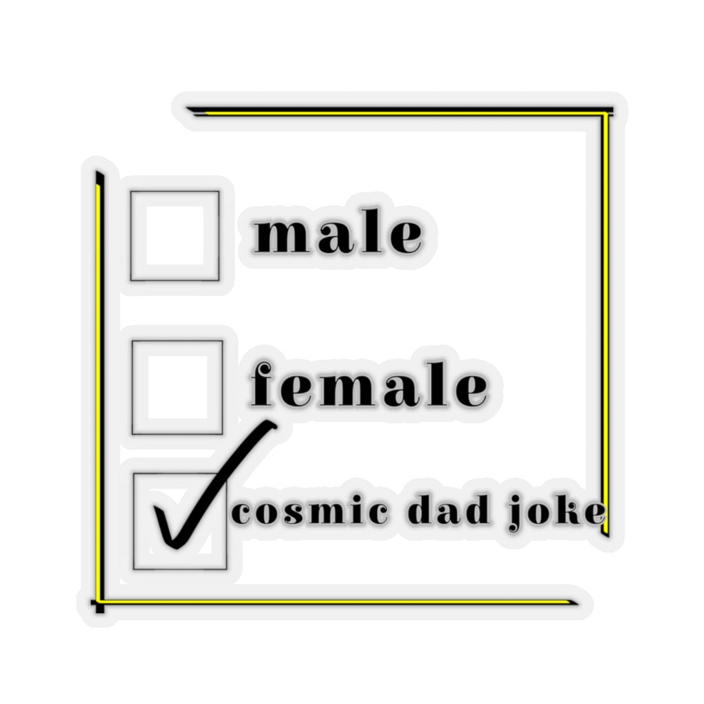 cosmic dad joke check note Kiss-Cut Stickers