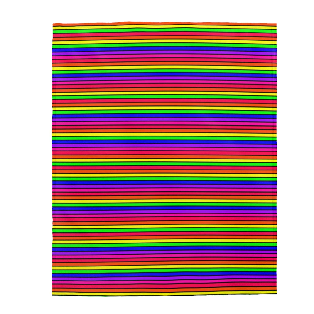 rainbow stripes Velveteen Plush Blanket