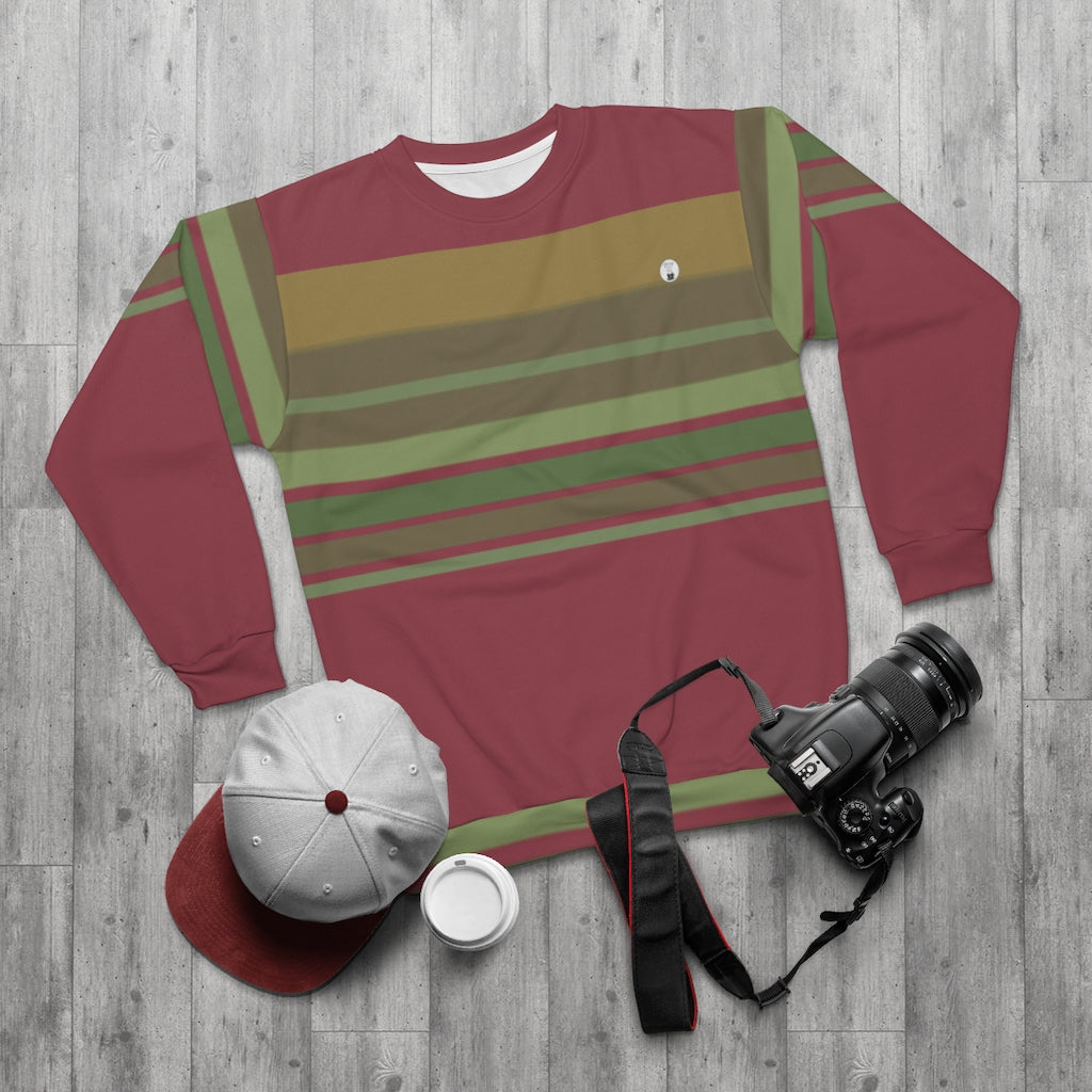 red green striped Unisex Sweatshirt