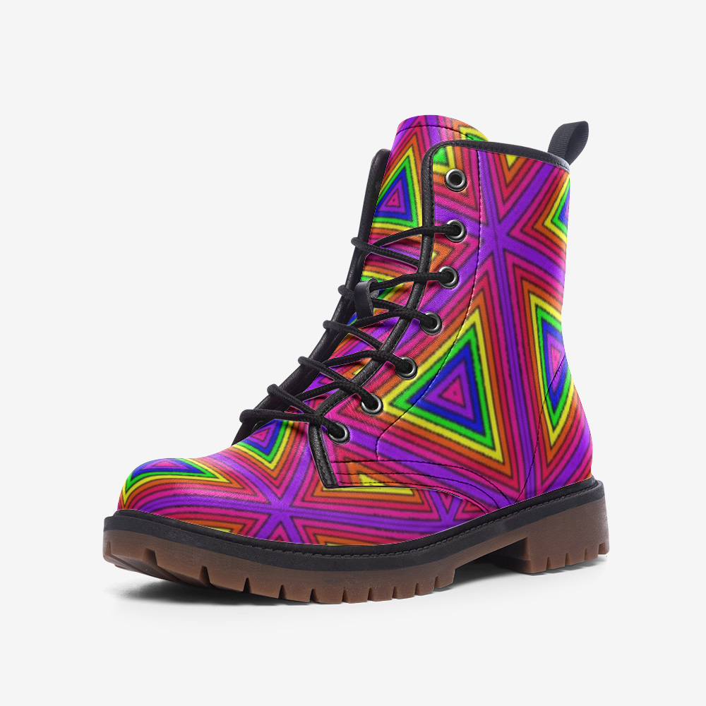 Geo Block Rainbow Leather Lightweight boots MT