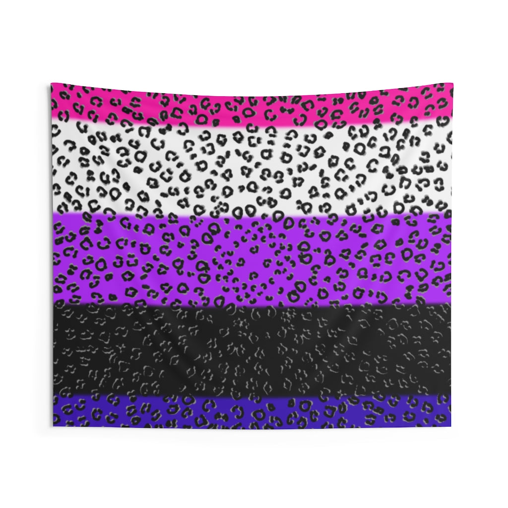 Genderfluid Flag Cheetah Wall Tapestries