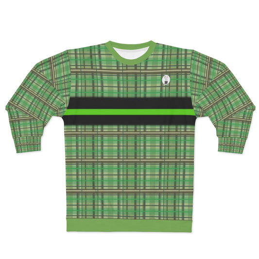 green academia Green Striped Sweatshirt