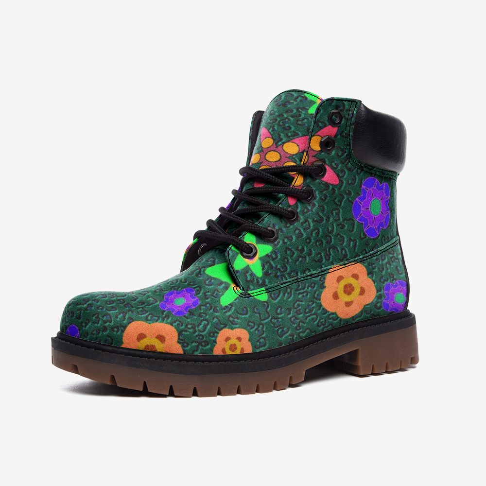 Cheeta Flower Casual Leather Lightweight boots TB