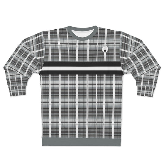 grey academia White Striped Sweatshirt