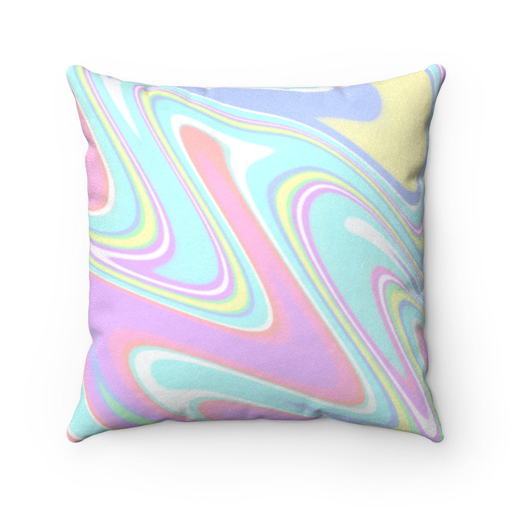 pastel rainbow Faux Suede Square Pillow