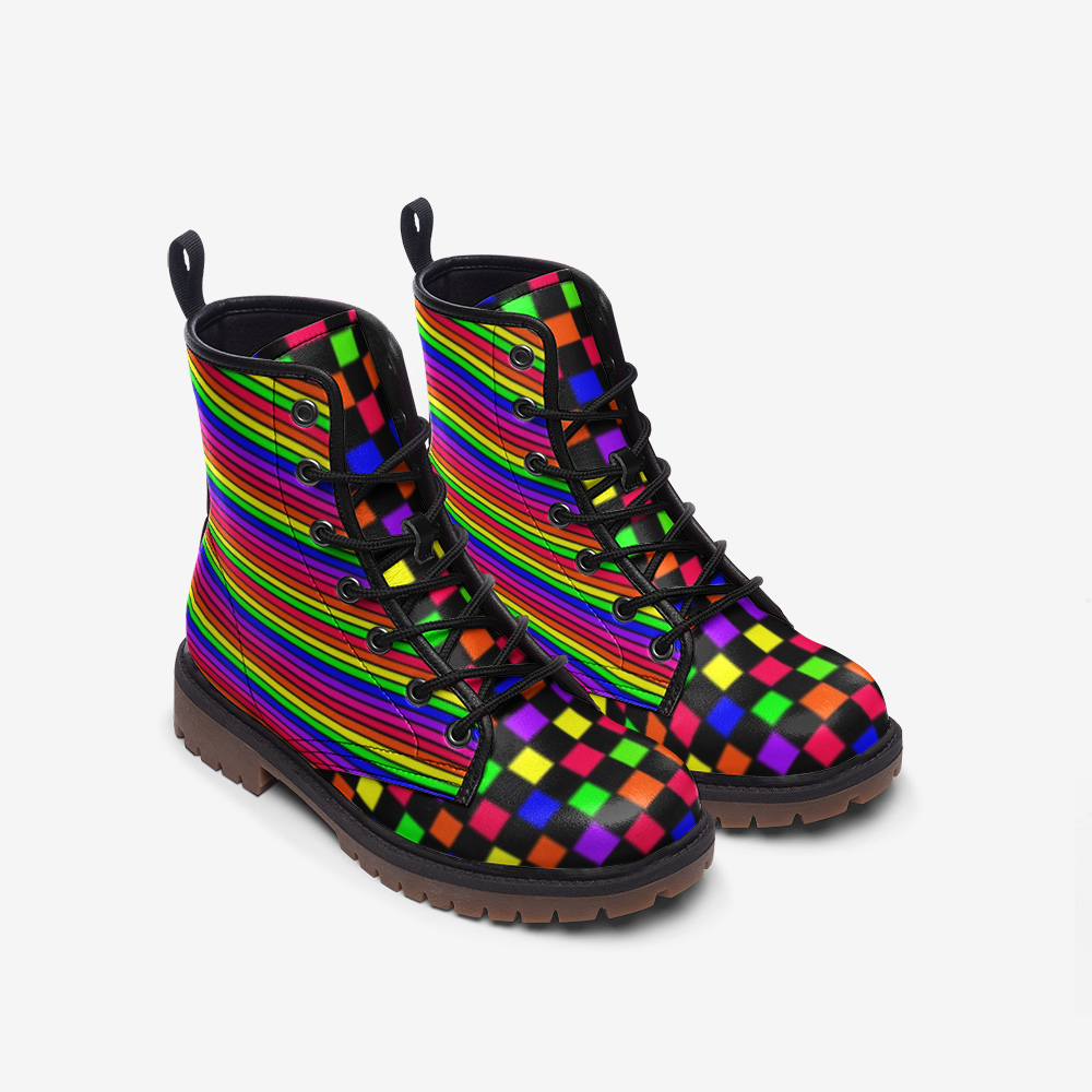 clown rainbow stripe shell Casual Leather Lightweight boots MT