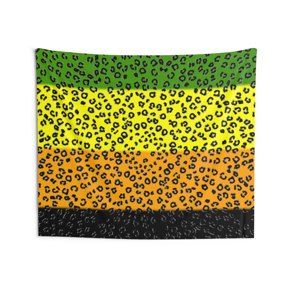 Aromantic Flag Cheetah Wall Tapestries