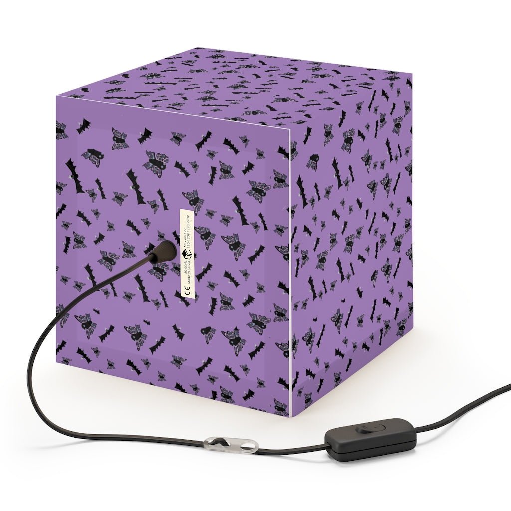 Butterflies and Bats purple cube Lamp
