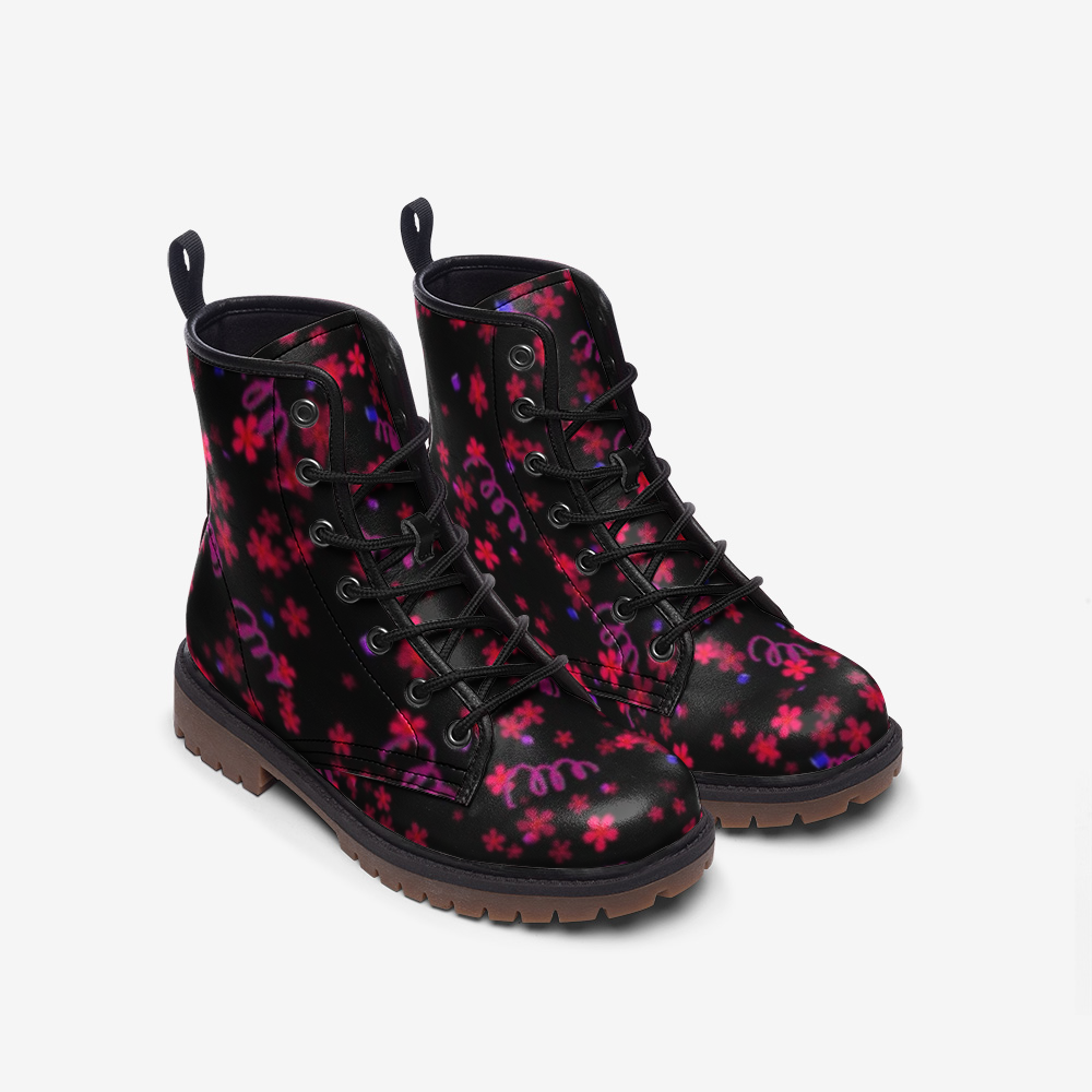 Springed Flowers Leather Lightweight boots MT