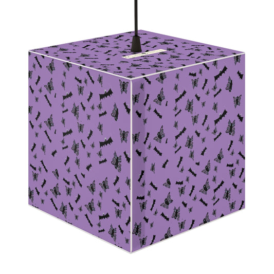 Butterflies and Bats purple cube Lamp