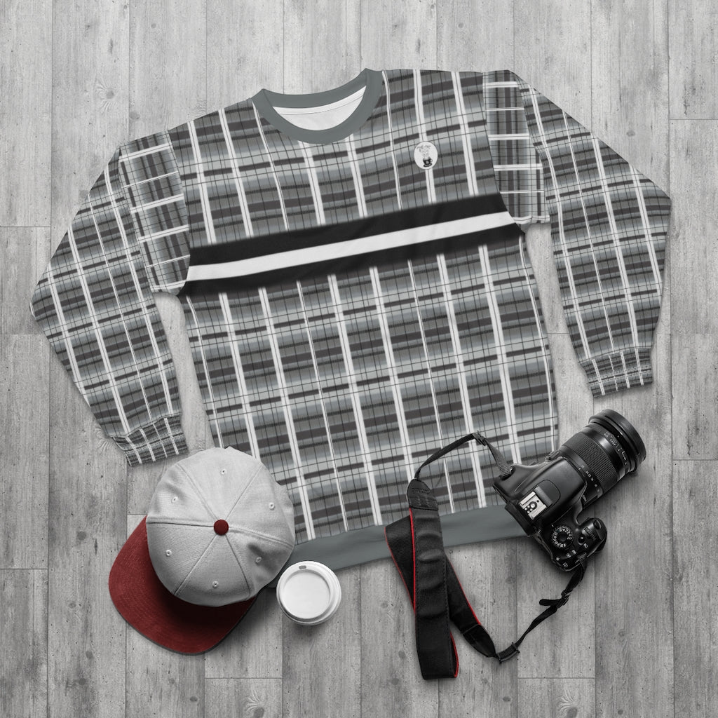 grey academia White Striped Sweatshirt