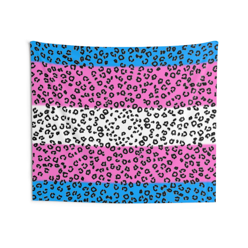 Transgender Flag Cheetah Wall Tapestries