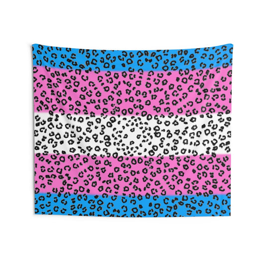 Transgender Flag Cheetah Wall Tapestries