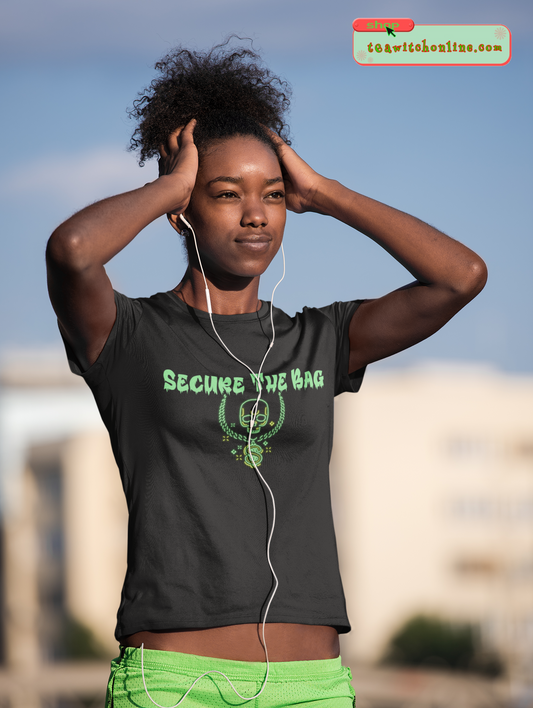 Secure The Bag Green Cotton Tee
